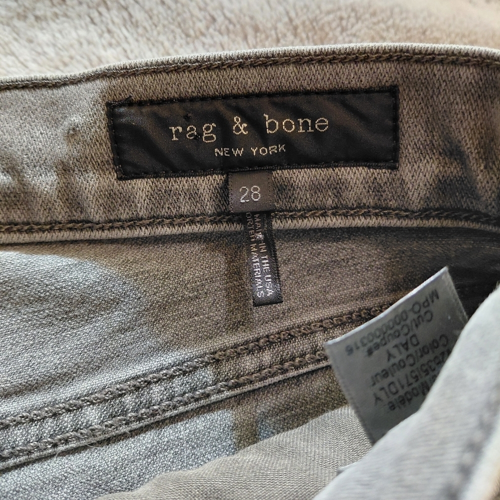 Rag & Bone Gray Raw Hem Gray High Rise Jeans Pants Size 28 - Picture 4 of 7